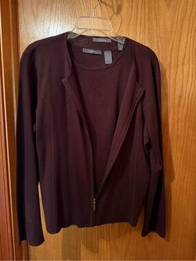 Liz Claiborne Brown Knit Cardigan and Shell Set XL